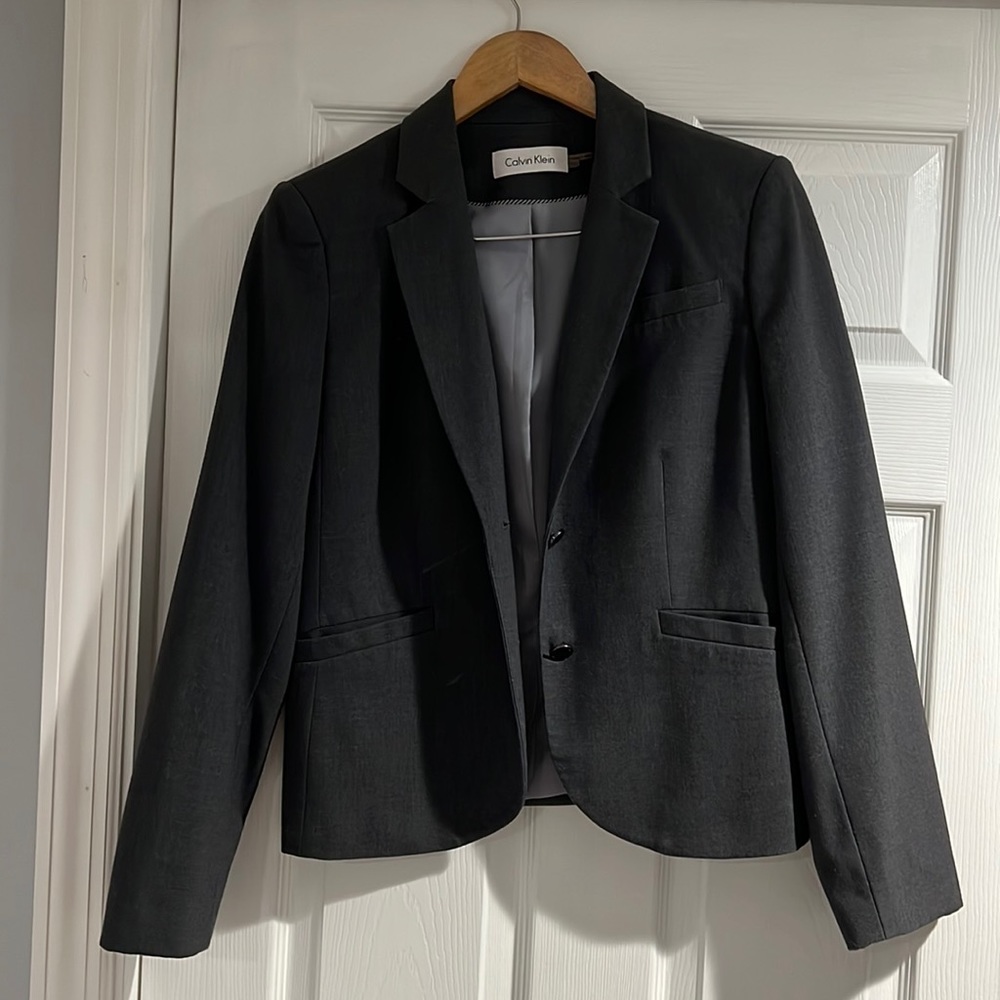 Calvin Klein Gray 2 button suit blazer
